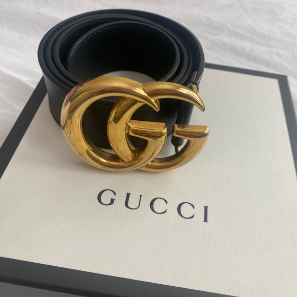 Gucci Black and Gold Belt - Picture 1 of 6